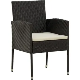 vidaXL 7-tlg. Garten-Essgruppe Poly Rattan Schwarz
