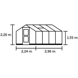 Juliana Compact Alu alufarben/schwarz ESG 3 mm 6,6 m2
