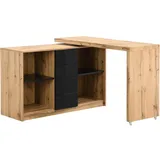 vente-unique Vente-unique-Ausziehbarer Schreibtisch mit 360° drehbarer Platte - Holzfarben - pavelo