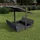 QLS Sandkasten 150 cm mit Sitzbank und grauem Dach