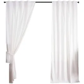Gardinenbox Vorhang »Milano« Samt Blickdicht Schlaufenband Tunneldurchzug Blackout Bügelband kürzbar Weiß 2 Stück HxB 235x135 cm, 20357