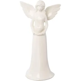 creativ home Engelfigur CREATIV HOME "Engel", weiß, B:13cm H:24cm T:7,5cm, Dekofiguren, Engelfigur, mit Herz