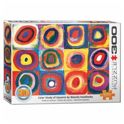 EUROGRAPHICS Puzzle Farbstudie Quadrate - Wassily Kandinsky, 300 Puzzleteile, mit 3D-Effekt bunt