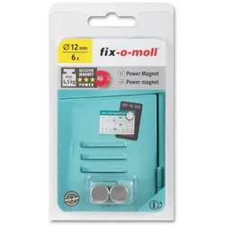 fix-o-moll Neodym Magnete Scheiben 12mm silber