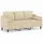 vidaXL 3-Sitzer-Sofa mit Zierkissen Creme 180 cm Stoff