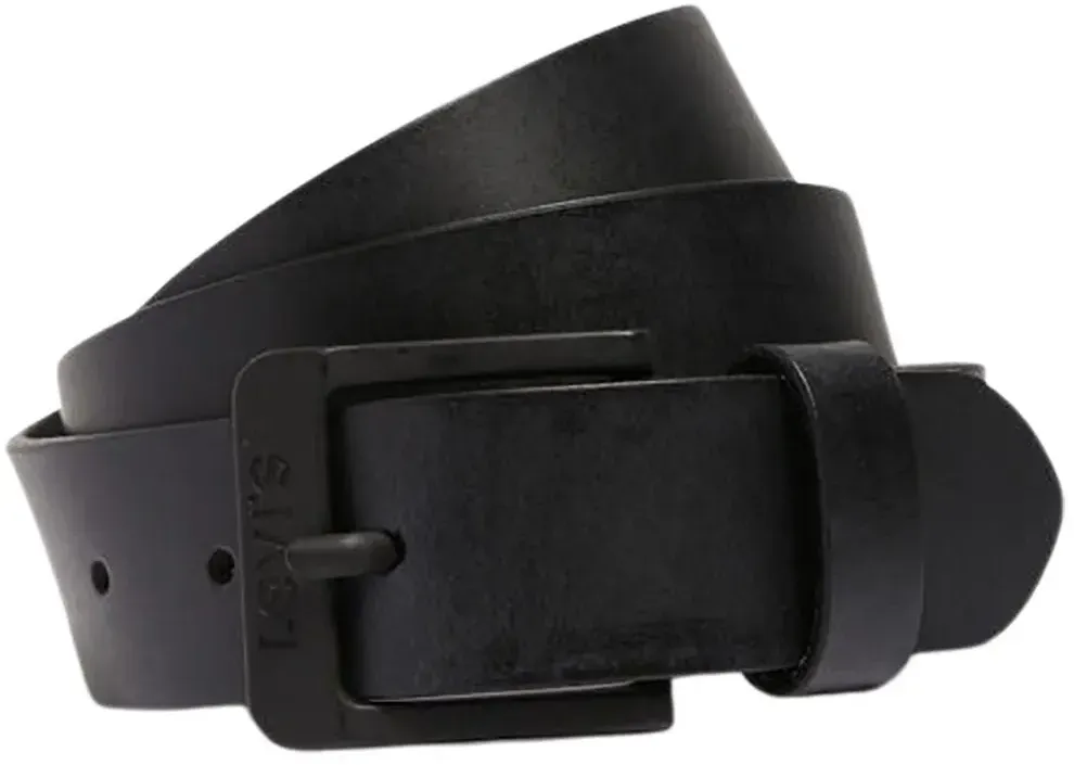 Levis Herren Ledergürtel Free Metal Schwarz mit eckiger Dornschließe-85