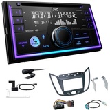 JVC KW-DB95BT Autoradio Bluetooth DAB+ für Ford C-Max ab 2010 in dunkelgrau