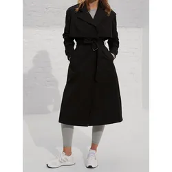 Black Recycled Tech Trench Coat XL