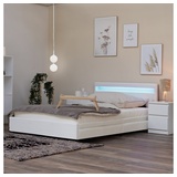 Home Deluxe LED Bett NUBE mit Schubladen 140x200 Weiß