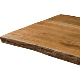 MASSIVMOEBEL24.DE Baumtisch 200 x 76 x 100 cm natur lackiert/grau