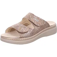 ROHDE Damen Pantolette Leder Klettverschluss Muster Wechselfußbett Abano 5224, Größe:38 EU, Farbe:Braun - 38