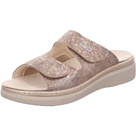 ROHDE Damen Pantolette Leder Klettverschluss Muster Wechselfußbett Abano 5224, Größe:38 EU, Farbe:Braun - 38