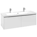 Villeroy & Boch Subway 3.0 Waschtischunterschrank C601L0VF 127,2x42,9x47,8cm, mit LED/Griff Aluminium glänzend, pure white