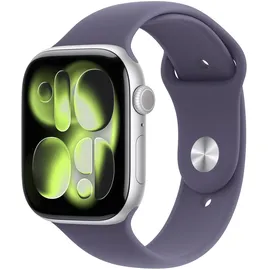 Apple Watch Series 11 GPS + Cellular 46mm Silver Aluminium Sport Band purple fog S/M