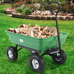 GARDEBRUK® Transportwagen mit Kippfunktion 300kg Belastbar Luftbereift 75L Lenkachse Gartenkarre Bollerwagen Handwagen