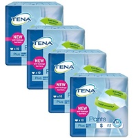 Tena Pants Plus, klein (S) Schutzhosen für mittlere bis starke Blasenschwäche/Inkontinenz, 4er Pack (4 x 10 Stück)