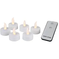 Lumineo LED Teelichter 'Flame', 6 Teelichter inkl. Fernbedienung & Batterie