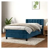 Lattenrost mit Matratze, dunkelblau, 90 x 190 cm, Plattformbett mit Lattenhalter, einfache Montage, für Schlafzimmer, Erwachsene