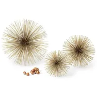 philippi - RICCIO Deko-Sterne - EPL-beschichteter Stahl, Festliche Dekoration, Golden, Handgefertigt, Stachlige Kugel-Optik (Stern S)