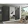 luma-home Schwebetürenschrank 300 x 216 x 65 cm Anthrazit/Schwarz