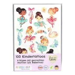 Papierdrachen Kindertattoos Mädchen-Mix (100St)