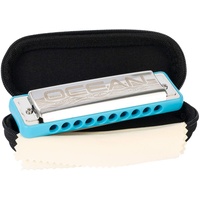 Ocean Rock Blues Harmonica in C, blue (incl. stylish softcase and cleaning cloth)