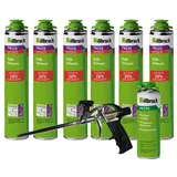 illbruck Set 6x FM220 Montageschaum Pistolenschaum á 750ml/Reiniger/Profipistole