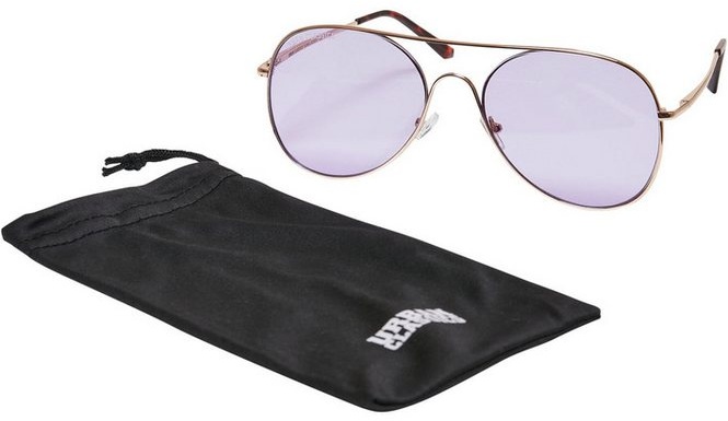 URBAN CLASSICS Sonnenbrille Urban Classics Unisex Sunglasses Texas goldfarben|lila