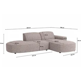 kaiser möbel Ecksofa Cursal Atelier, Stoff Artico, Beige, Rechts - Beige