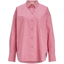 JACK & JONES JJXX Damen Jxjamie Ls Relaxed Poplin Shirt Noos Hemd, Cerise/Stripes:Stripe, S EU