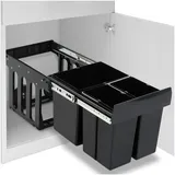 vidaXL Abfallsammler 48 l Schwarz