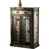 SIT Möbel SIT Highboard »Riverboat«, aus recyceltem Altholz, Shabby Chic, Vintage bunt