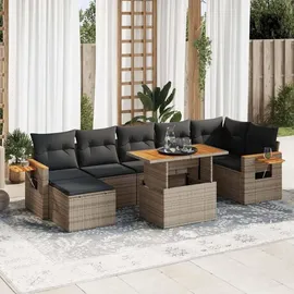vidaXL Garten-Lounge-Set 8-tlg. grau