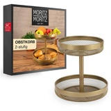 Moritz & Moritz Etagere Moritz & Moritz Moments Obstkorb Etagere Rund gold, Metall, (2-stöckig, 2-tlg), Obstkorb Etagere Gold goldfarben