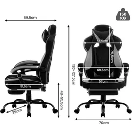 Woltu Gaming-Stuhl schwarz/grau