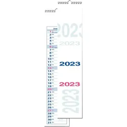 Monatsstreifenkalender, 2023, Wire-O-Bindung, 11 x 49,4 cm, Tagesfeld: 9,7 x 1,5 cm