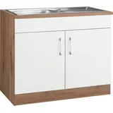 KOCHSTATION Spülenschrank »KS-Colmar«, 100 cm, mit Metallgriff, weiß