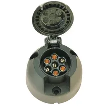 CARTREND Steckdose 7-polig, 12V mit Deckel + Gummi-Dichtung