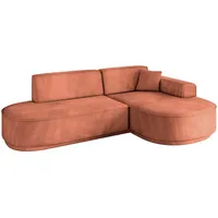 altdecor Ecksofa Ottomane Rechts MARI-L1-v3 - 243x171x83 cm Koralle, Velours