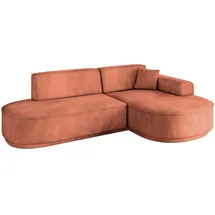 altdecor Ecksofa Ottomane Rechts MARI-L1-v3 - 243x171x83 cm Koralle, Velours