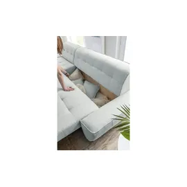 miuform Eckcouch Polyester 4-Sitzer Hellgrau