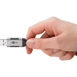 goobay USB-A auf RJ45 1 m Schwarz/ Silber