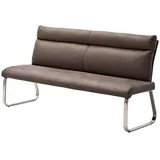 MCA Furniture RABEA Bank, braun, Edelstahl, Metall, Textil, 180x98x70 cm, Esszimmer, Bänke, Sitzbänke
