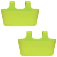 ENGELLAND® ENGELLAND 2 x Blumenkasten zum Auf-Hängen, Farbe: Grün,