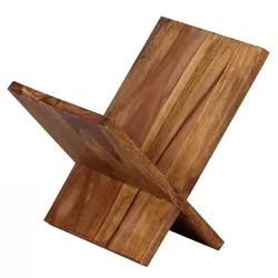 Kadima Design Zeitungsständer `Nako` Massiv: Handgefertigt, X-Form, Sheeshamholz, pflegeleicht. Braun, 29x28x31 cm