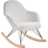 Beliani Schaukelsessel SKALE Polyester 70 x 85 x 94 cm Cremeweiß
