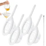 JOZMMZEOOA 4 Stücke Feines Sieb 80/100/200/400 Mesh Nylon Fein Sieb Küche mit Griff 1 Silber Rührstab Küchensieb Kunststoff, Strainer Feinmaschig Nylon Filter für Saft Milch Kaffee