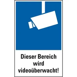 Schild I Hinweis-Kombischild Dieser Bereich wird videoüberwacht, Kunststoff, 200x300mm