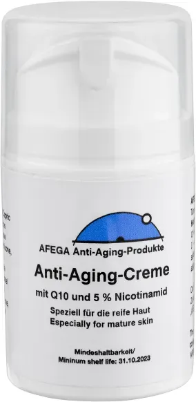 Ausverkauf: AFEGA® Anti-Aging-Tagescreme/Gesichtscreme mit Q10 und 5 % Nicotinamid - in Airless-Dose