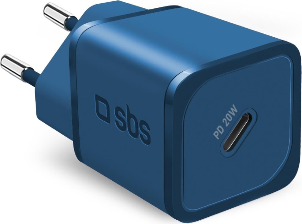 SBS 20-W-GaN-Power Delivery-Ultra-Schnellladegerät (20 W, Power Delivery), USB Ladegerät, Blau